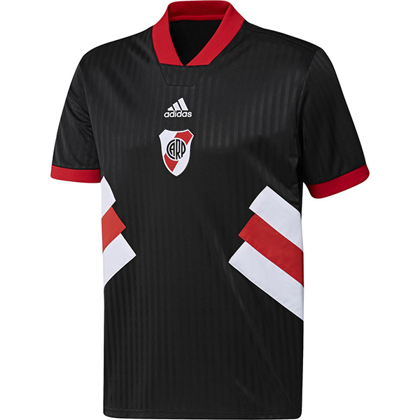 River Plate pre-match training soccer jersey men's black uniform sportswear football top shirt 2023-2024